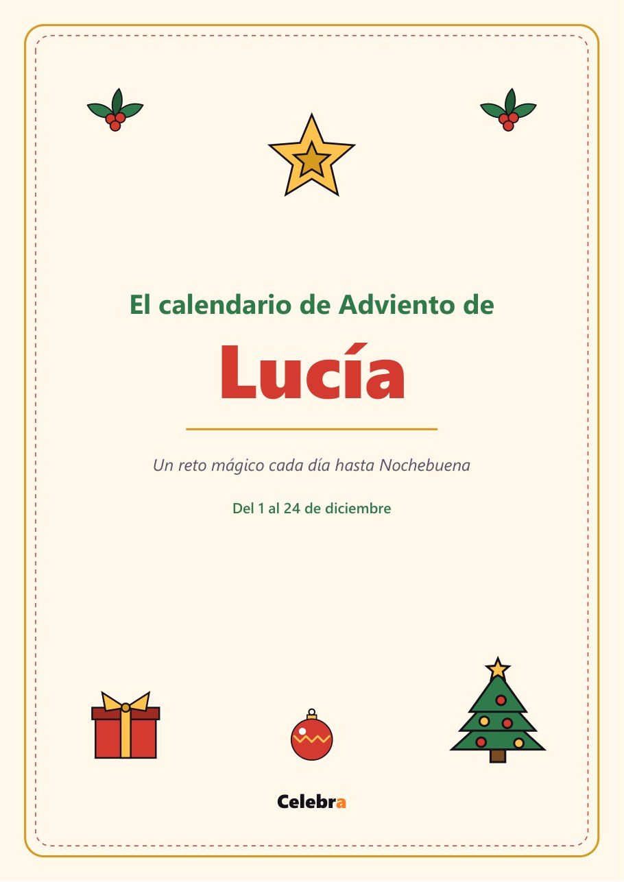 Calendario de Adviento personalizado para imprimir