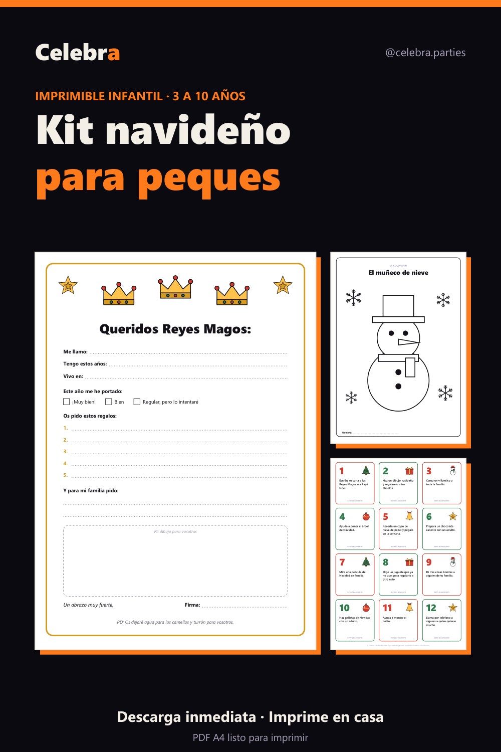 Kit navideño para peques: cartas a los Reyes y a Papá Noel