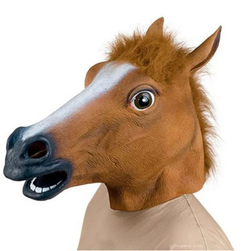 Máscara de cabeza de caballo de látex